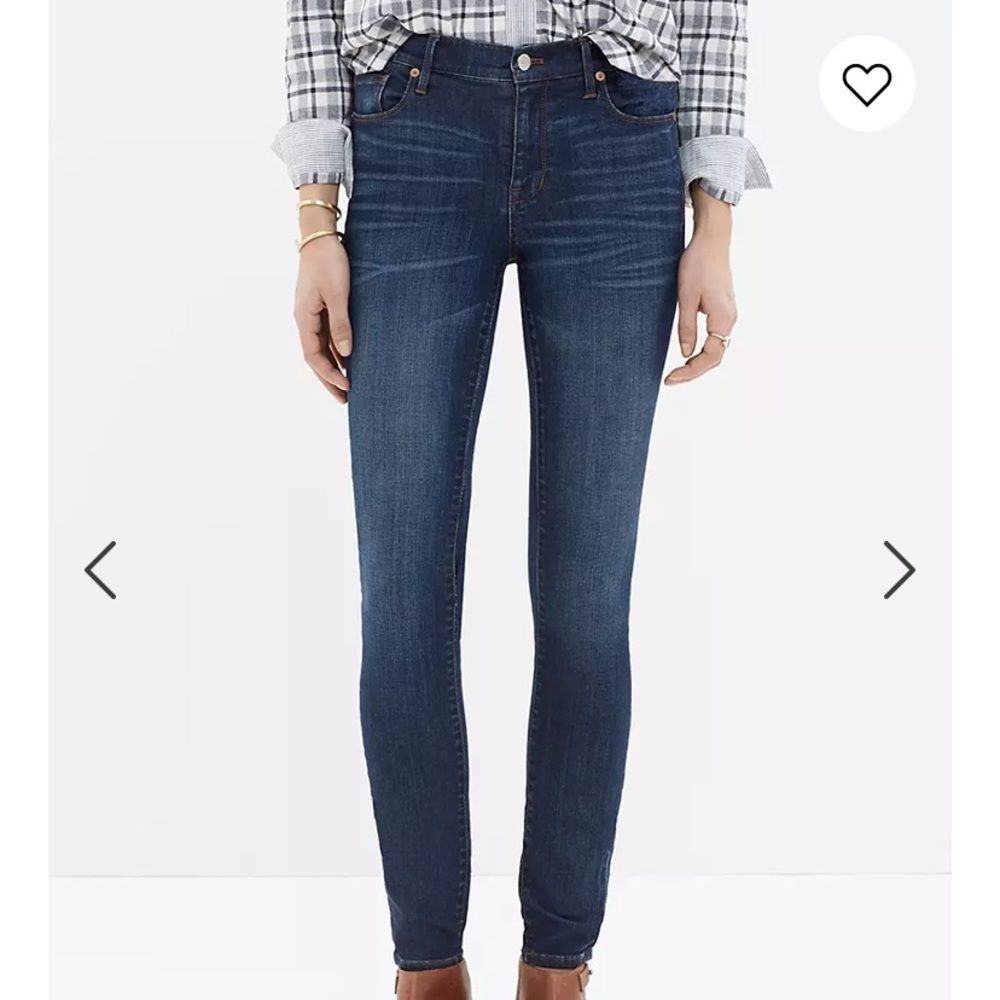 madewell high riser skinny jeans in Atlantic